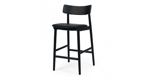 Niles Highback Barstool Black Oak PU